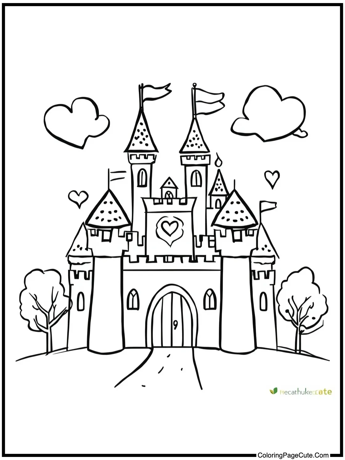 showing a heart castle