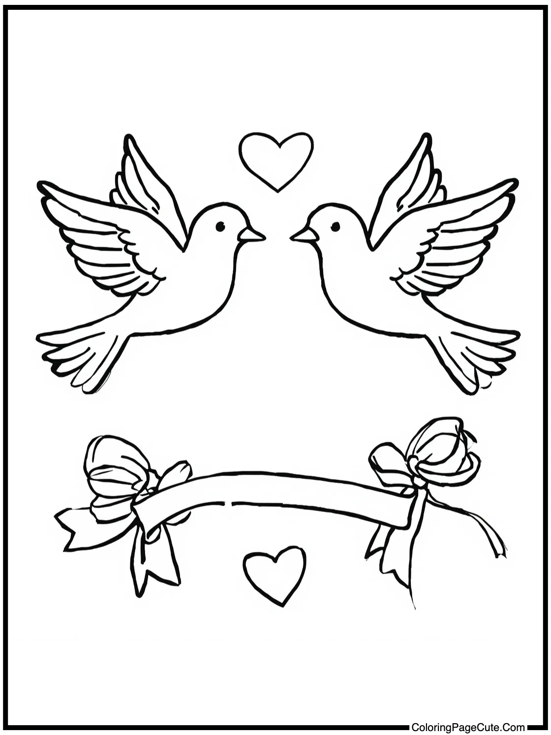 with doves and ribbons