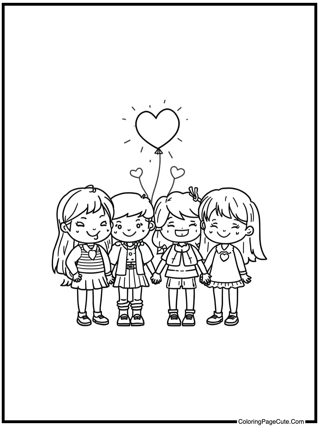 showing happy friends