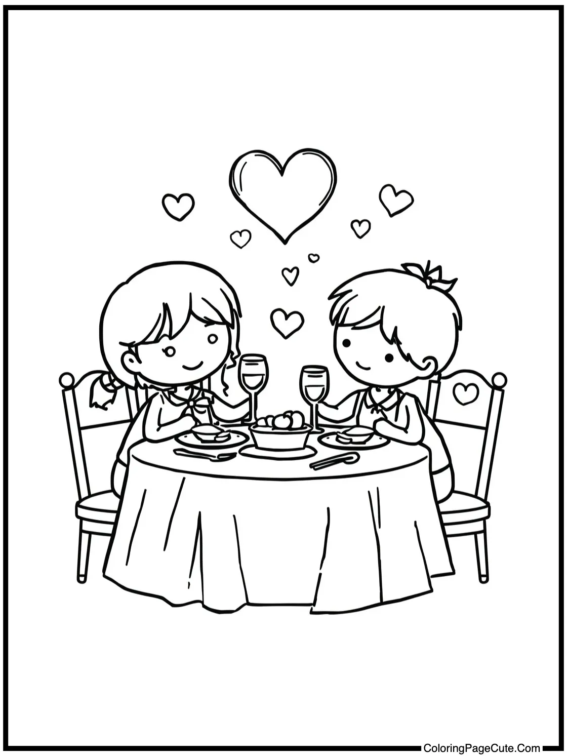 of a romantic dinner