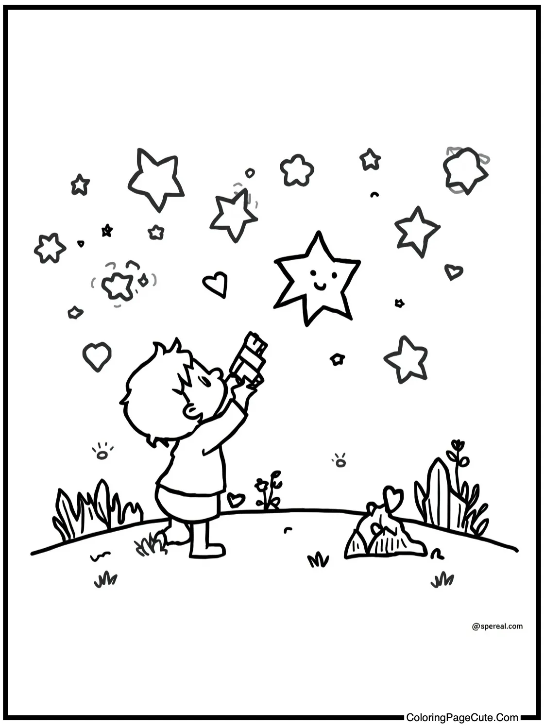 showing a star gazing