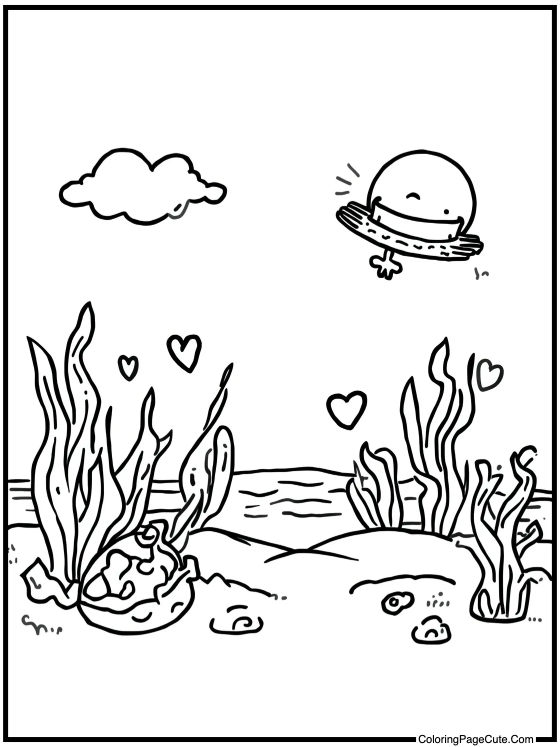 featuring a calm sea