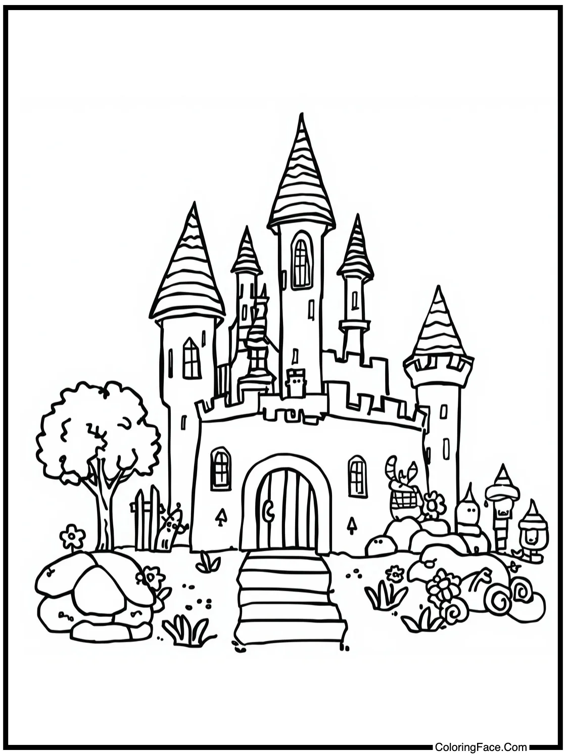 whimsical castle garden