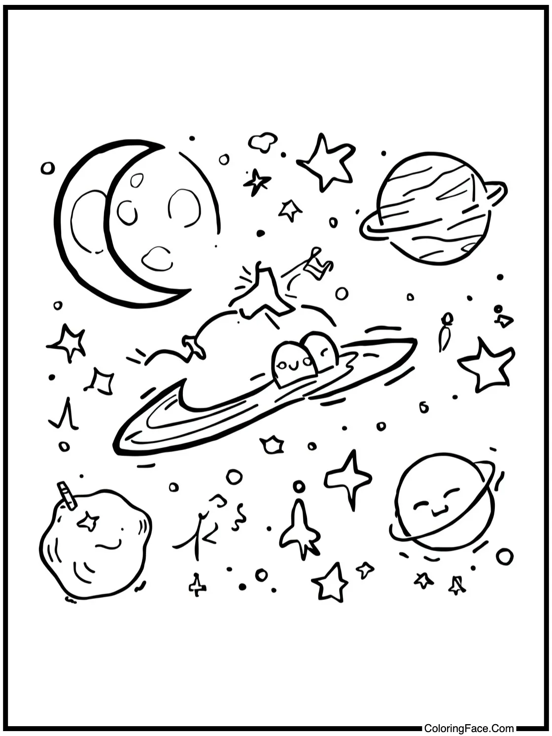 celestial bodies glowing