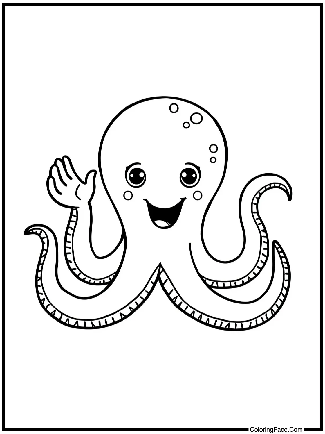 friendly kraken waving